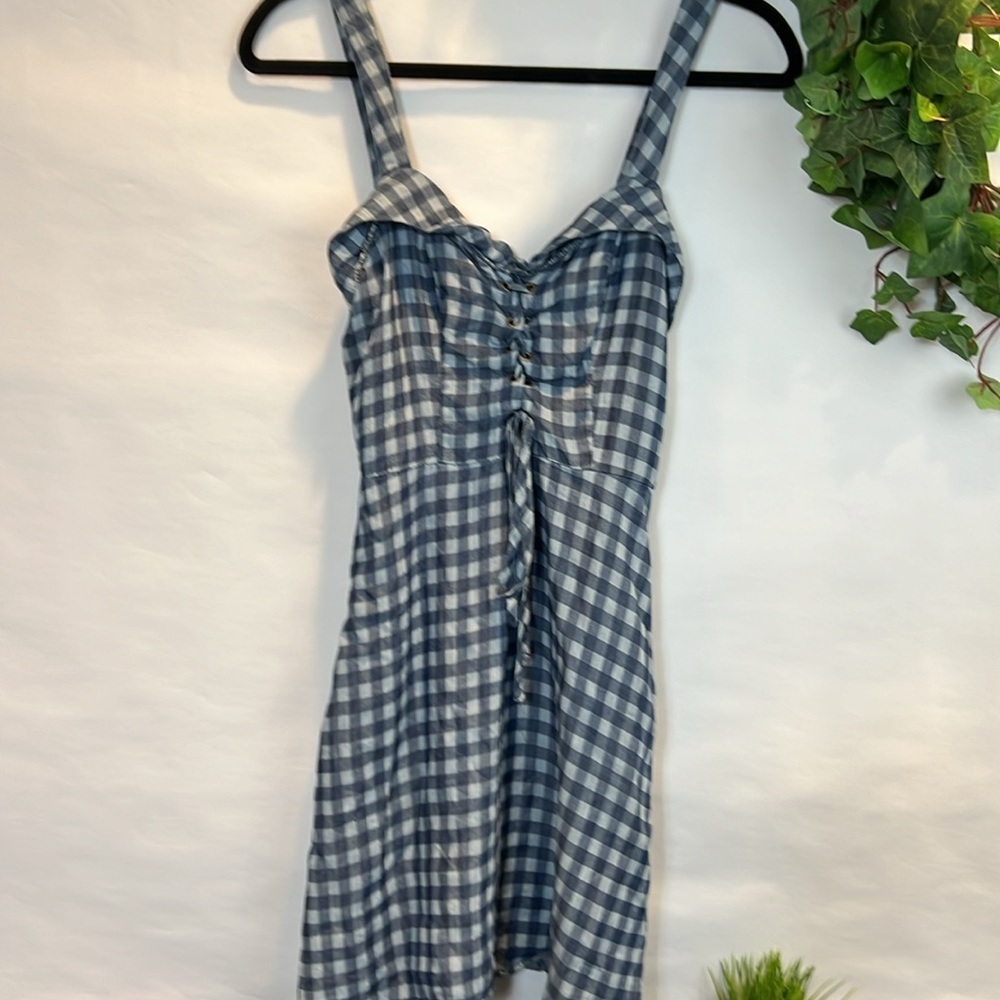 Speechless Plaid Blue Mini Dress - Picture 1 of 5